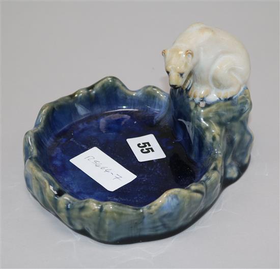 A Royal Doulton polar bear ashtray H.12cm